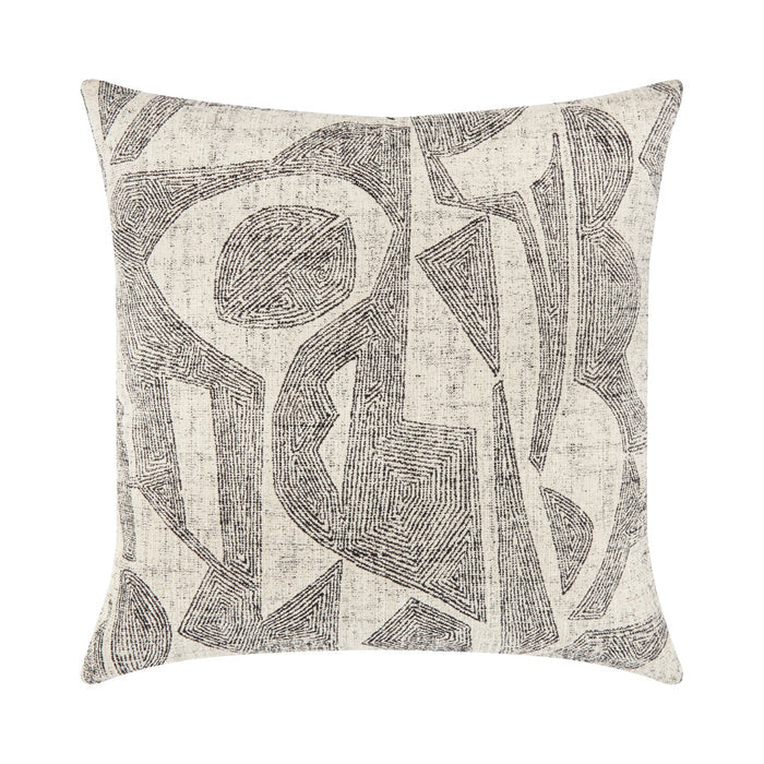 Beige outdoor pillow with damask pattern square size for timeless patio decor