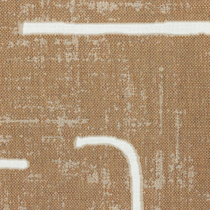 Detail image of Caramel-colored outdoor safe fabric with soft linear abstract pattern