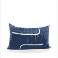 360 video of Denim abstract outdoor pillow in lumbar size for nautical patio decor