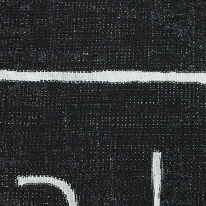 Detail image of Ebony black outdoor safe woven fabric with abstract linear pattern – Instinct Ebony by Elaine Smith