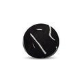 Round black outdoor pillow with textured finish for elegant patio decor