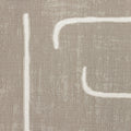 Detail image of Taupe outdoor-safe fabric with abstract white linear design