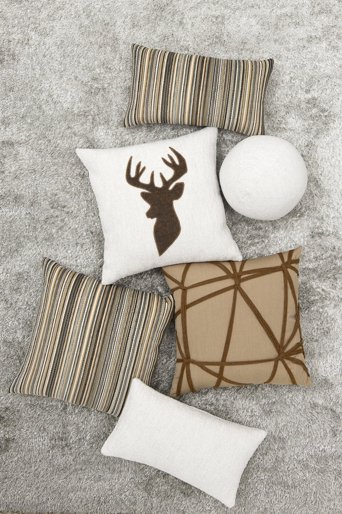 Collection of decorative pillows with different patterns on a textured surface- outdoor safe by Elaine Smith
