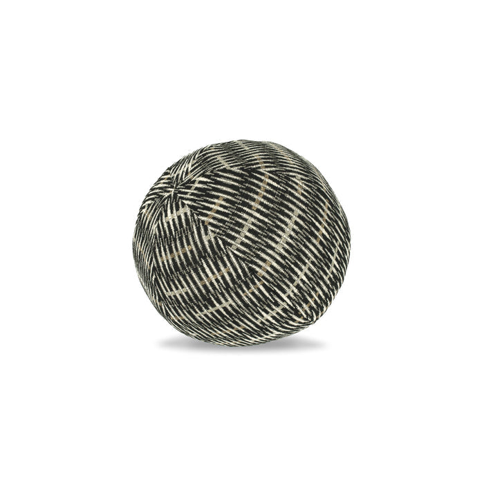 Round gray outdoor pillow with textured finish for stylish patio decor
