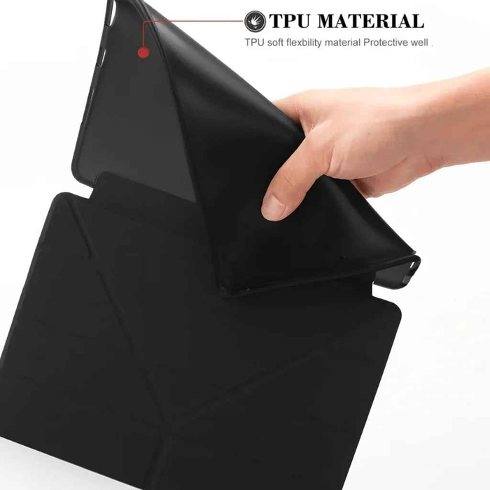TechPlus iPad 10.2 7th Gen ultra-slim smart case with trifold design, providing protective cover for handheld devices.