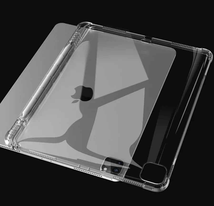Techplus clear case for iPad Pro 11 2nd Gen 2020, slim transparent cover protecting the handheld device.
