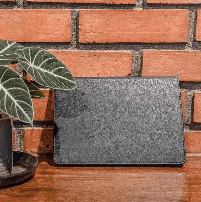 Techplus iPad Pro 11 3rd Gen 2021 rotating case with 360° slim protective cover, showcasing its sleek design and adjustable stand.