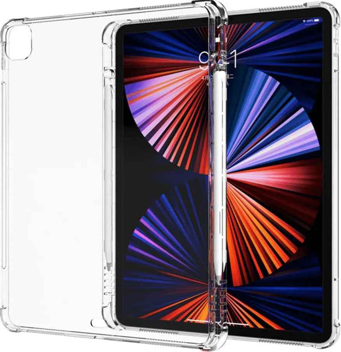 Techplus clear slim case for iPad Pro 11 4th Gen 2022, transparent protective cover showing the device's design.