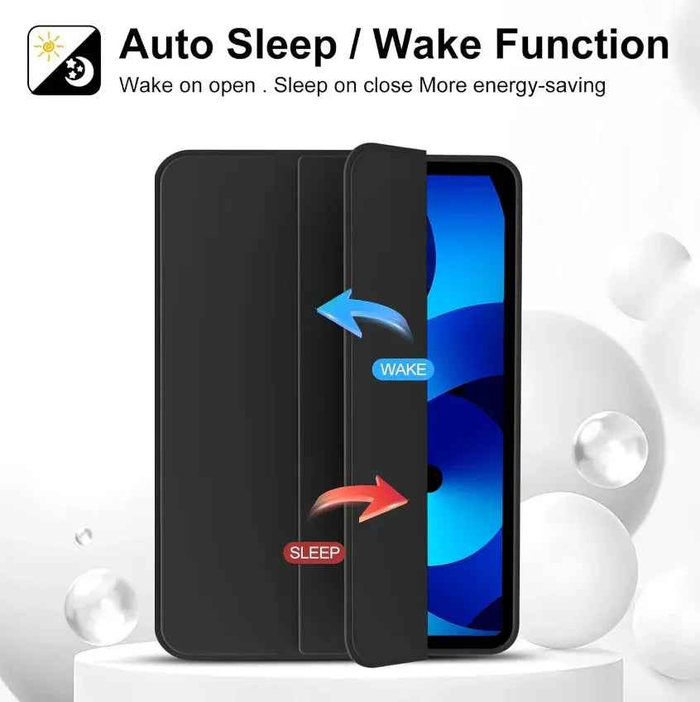 Black techplus iPad Pro 11 4th Gen protective case, ultra-slim smart cover with secure fit and durable design for tablet protection.