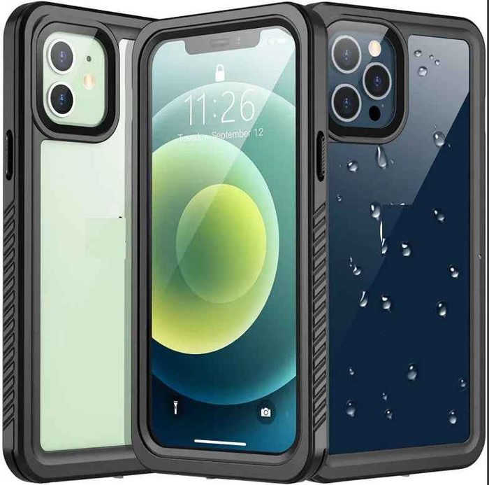 Techplus iPhone 12 Mini waterproof case in red pepper color with full protective cover, designed for durable phone protection.