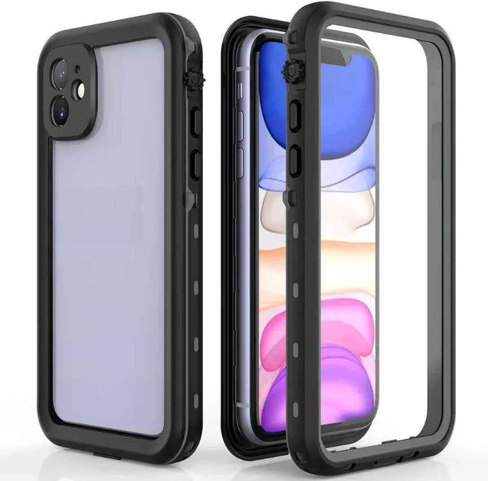 Redpepper waterproof and shockproof case for iPhone 12 by TechPlus, providing full protective coverage for mobile phones.