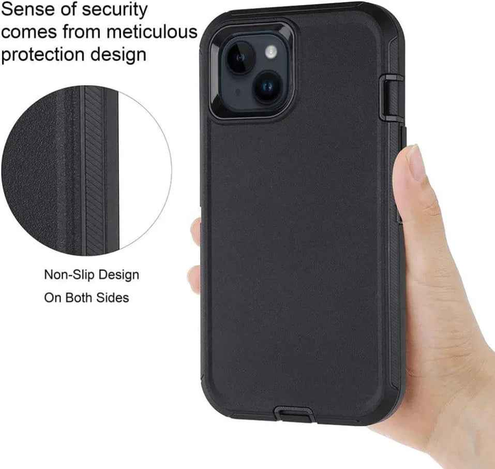 Techplus iPhone 13 heavy-duty shockproof mobile phone case showing rugged design and textured surface for enhanced protection.