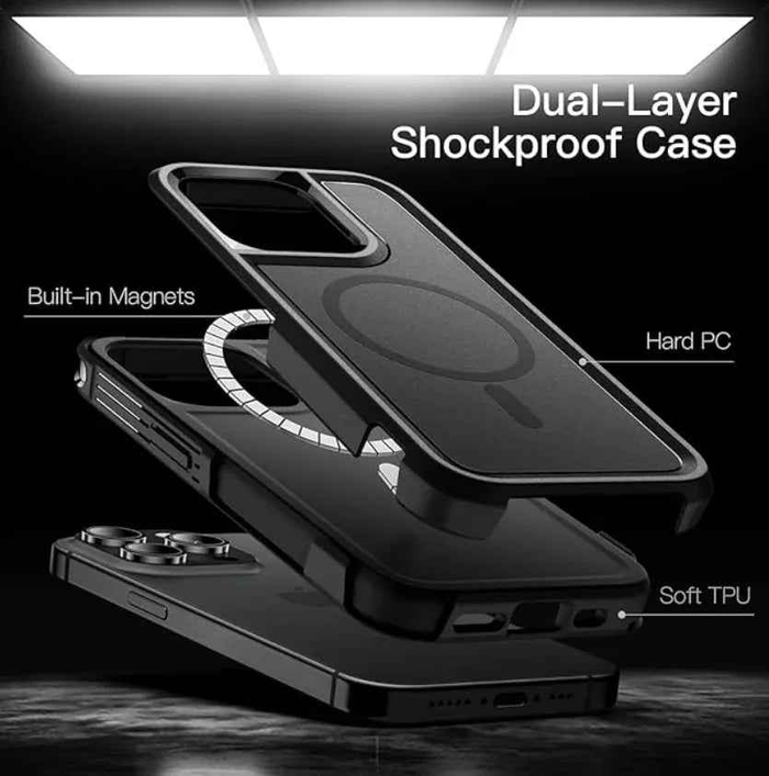 TechPlus iPhone 13 Pro MagSafe case, rugged shockproof heavy-duty cover, designed for durable protection and secure MagSafe attachment.