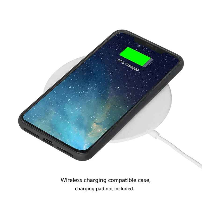 Black TechPlus iPhone 13 wallet case with slim leather flip cover, offering protection and storage for cards and cash.