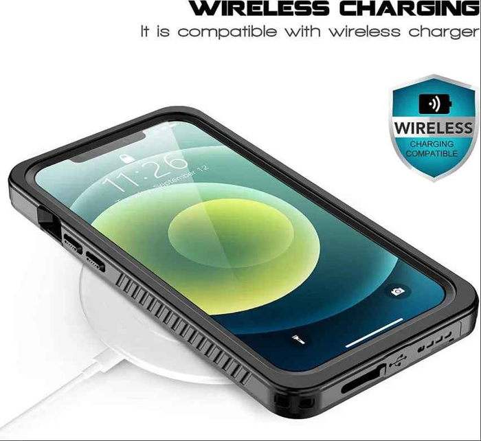 Techplus iPhone 13 waterproof case in red pepper color with full protective cover and rugged design.