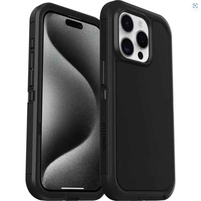 Techplus iPhone 15 Pro Max heavy-duty shockproof mobile phone case showing reinforced edges and textured back for durability and grip.