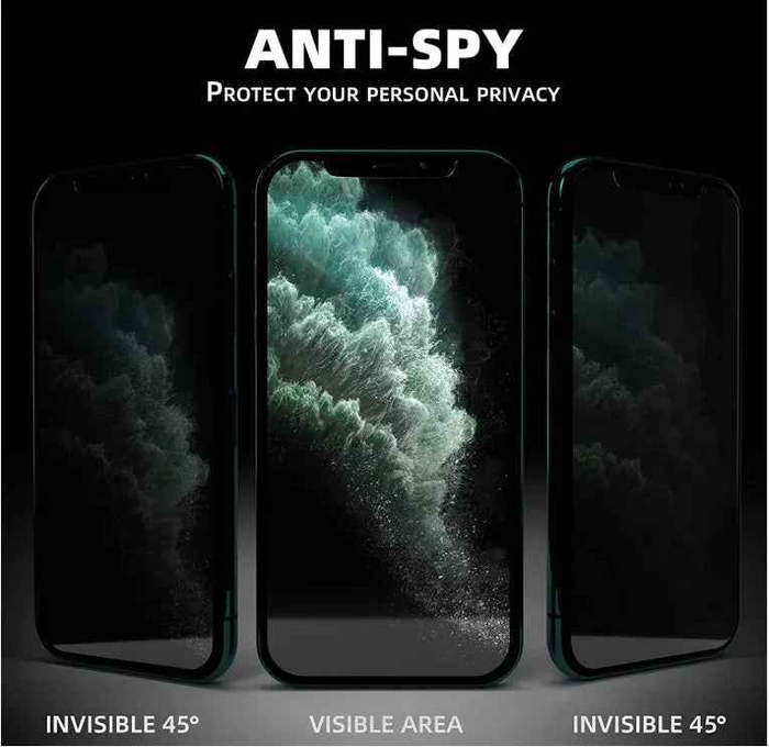 TechPlus iPhone 16 glass privacy screen protector in a 2-pack, designed to protect screen privacy and prevent scratches.