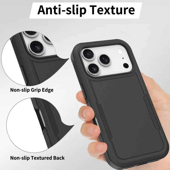 TechPlus iPhone 17 Pro dual layer armor hard case showing durable protective design for mobile phones.