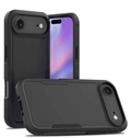 Techplus iPhone Air Dual Layer Armor Hard Case showing rugged black and blue protective mobile phone case with textured surface.