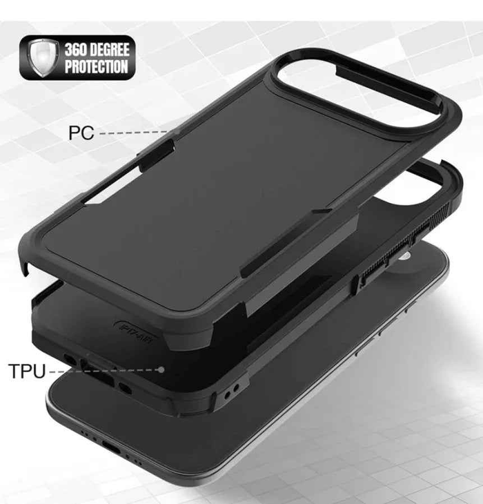Techplus iPhone Air Dual Layer Armor Hard Case providing rugged protection for iPhone Air mobile phone.