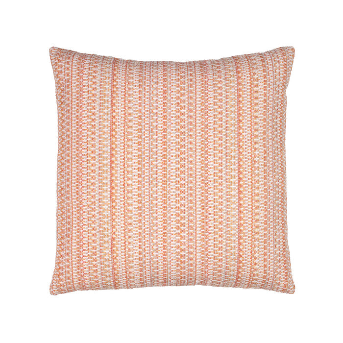 Pillow made from Kaleidoscope Clay – outdoor-safe multi-colored chenille woven fabric by Elaine Smith, ideal for high-end commercial and residential applications.