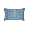 Blue striped outdoor pillow lumbar size for modern patio decor by Elaine Smith