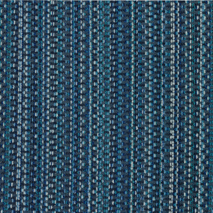 Detail image of Midnight blue multi-colored chenille kaleidoscope pattern outdoor-safe woven fabric – Kaleidoscope Midnight by Elaine Smith