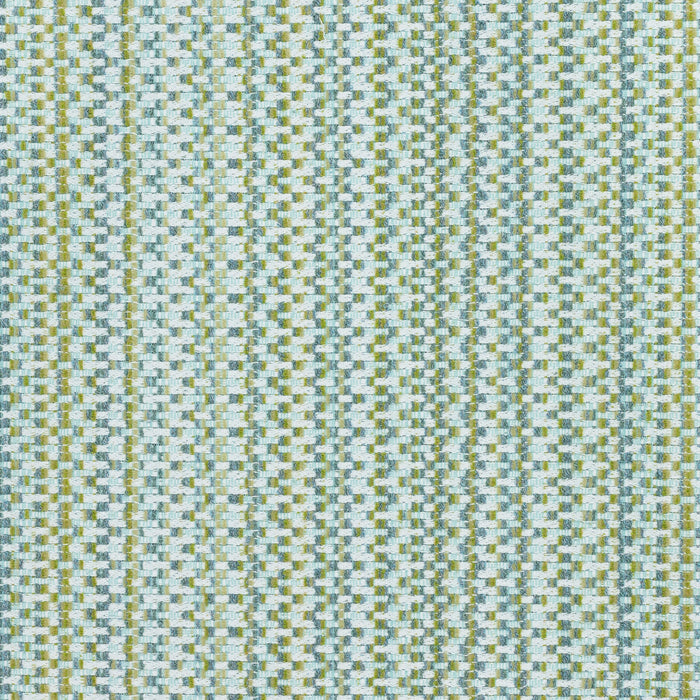 Detail image of Outdoor safe multi-colored chenille woven fabric with colorful geometric pattern in spring tones