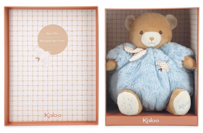 Kaloo Blue Large Plush Chubby Bear 25cm in box