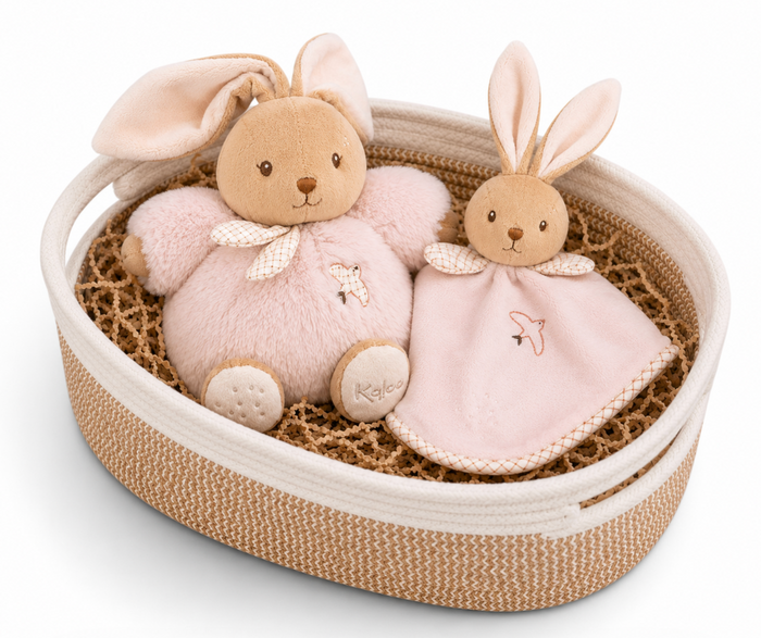 Kaloo Small Pink Gift Basket For Baby Girl