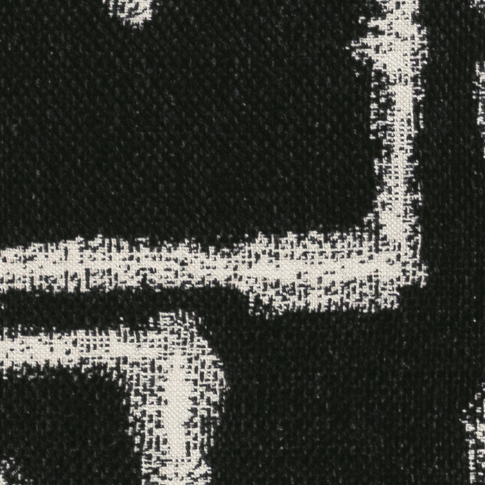 Detail image of Black maze outdoor pillow square size for dramatic patio decor