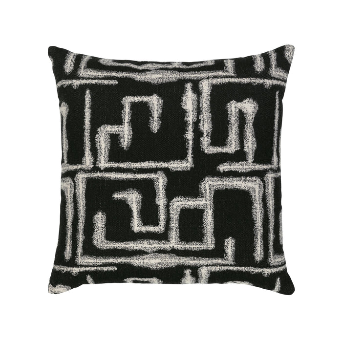 Black maze outdoor pillow square size for dramatic patio decor