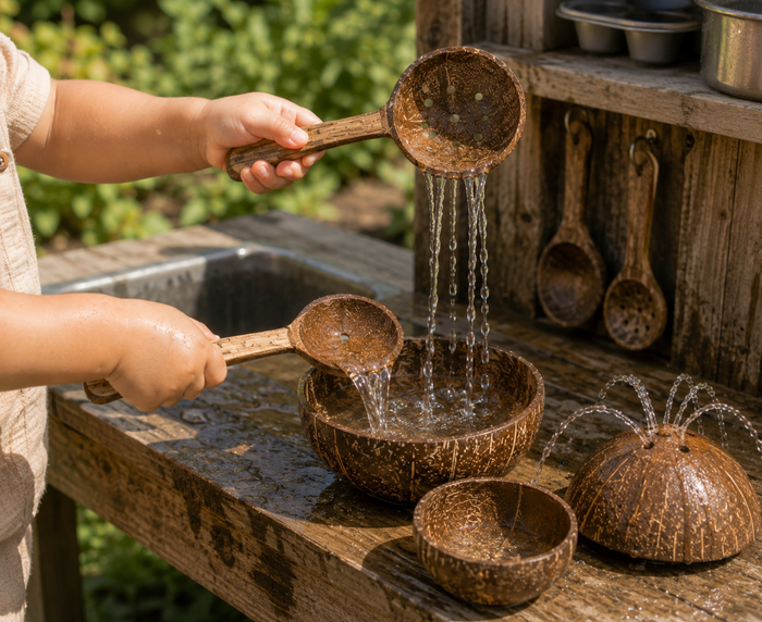 Lanka Kade Water Play Set, Coconut Shell 5pcs (AI generated image)
