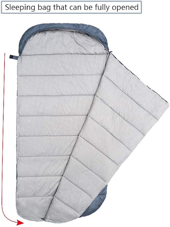 ECOTREK large rectangular sleeping bag, 230 x 100 cm, suitable for camping, hiking, and outdoor activities.