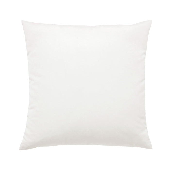 Back image of Teal tropical leaf on white textured ground outdoor pillow in square size for nature inspired patio decor by Elaine Smith