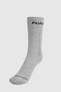 Fuaark NZ Legacy Crew Socks in grey, soft cotton socks with ribbed cuffs and comfortable fit, suitable for casual wear.