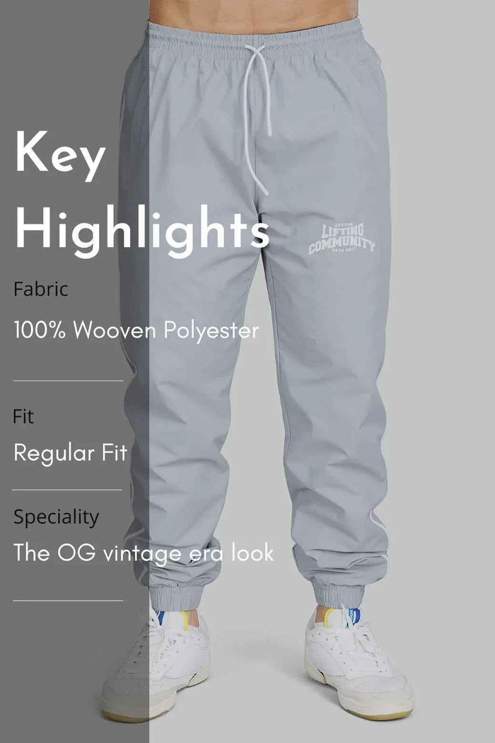 Light grey Lifting Community Joggers by Fuaark Nz, comfortable athletic joggers with a relaxed fit and stylish design.