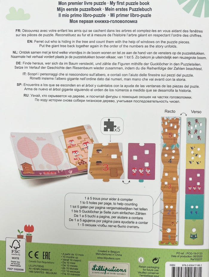 Lilliputiens 123 Forest My First Puzzle Book - Little Whispers
