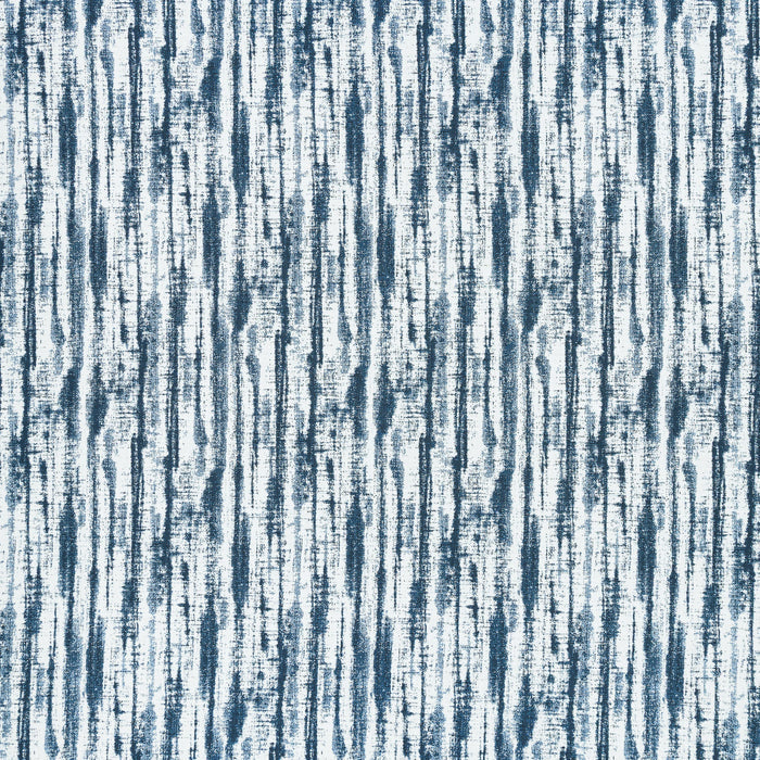 Indigo blue streaked linear pattern outdoor safe fabric – Linear Indigo by Elaine Smith-full fabric repeat image