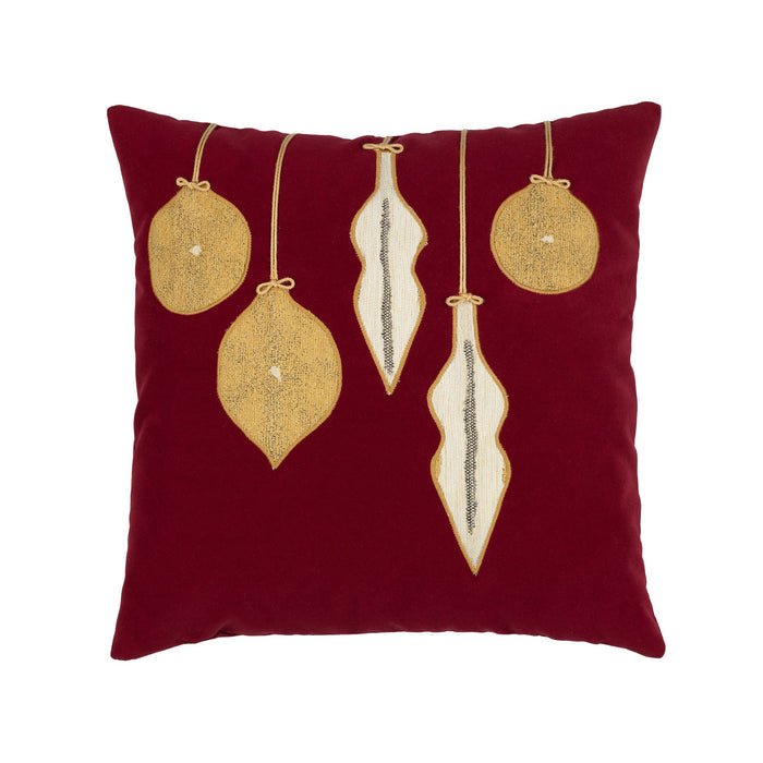 Pillow made from Bold lipstick red outdoor safe velvet fabric – Lush Velvet Lipstick by Elaine Smith