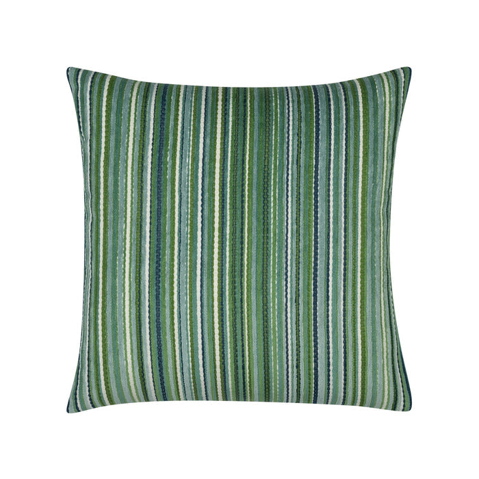 Green striped velvet pillow square size for contemporary patio decor