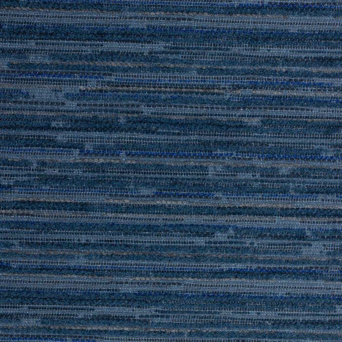 Detail image of Refined indigo stripe outdoor-safe chenille fabric with elegant pattern - Luxe Stripe Indigo by Elaine Smith