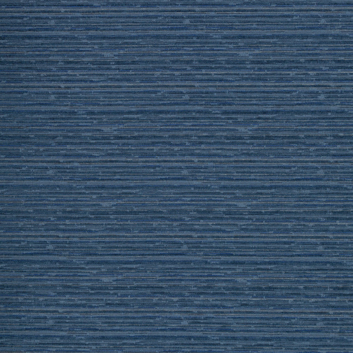 Refined indigo stripe outdoor-safe chenille fabric with elegant pattern - Luxe Stripe Indigo by Elaine Smith-full fabric repeat image