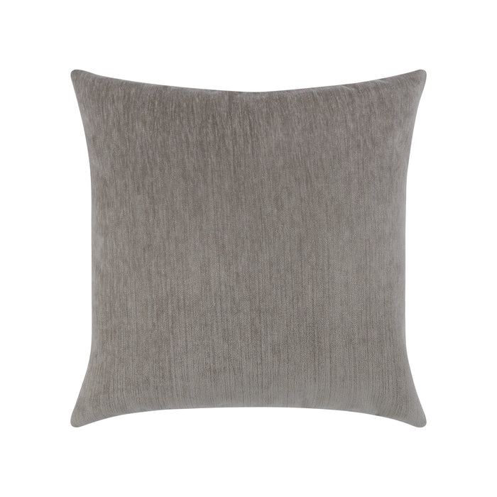 Pillow made from Soft pewter gray outdoor-safe velour-textured fabric - Luxe Velour Pewter by Elaine Smith