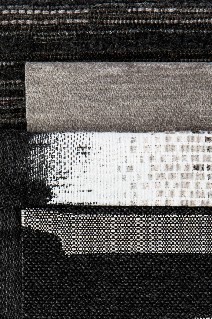 Coordinating fabrics to Soft pewter gray outdoor-safe velour-textured fabric - Luxe Velour Pewter by Elaine Smith