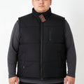 Black size 3XL dealonlinenz sleeveless thermal vest or jacket with a high collar, front zipper, and padded design.