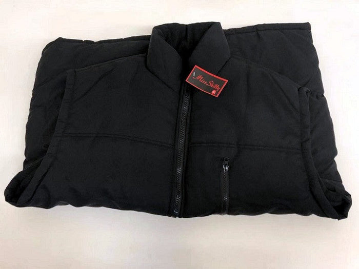 Black marked size 3XL dealonlinenz sleeveless thermal vest jacket, front view showing lightweight insulated design
