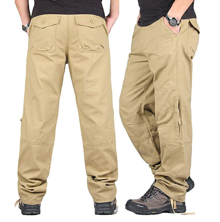Men's multi-pocket cargo pants in size 32-40 from dealonline.co.nz, featuring multiple utility pockets and durable fabric.