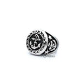 Men's antiqued stainless steel anchor casting rings by Glitters, showing detailed close-up of sturdy, stylish stainless steel rings.