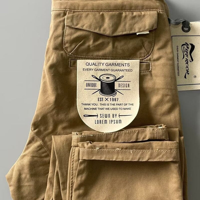 Men's khaki cotton pants in size 32-38, casual men's fashion trousers from dealonline.co.nz, featuring a comfortable fit and classic style.
